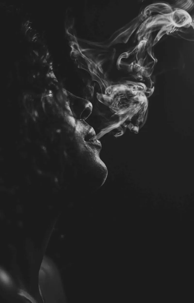Monochrome smoke portrait
